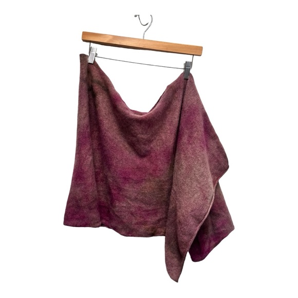 In2 by InCashmere 100% Cashmere Purple Tie Dye Poncho Sweater OS S M L XL - Picture 2 of 5